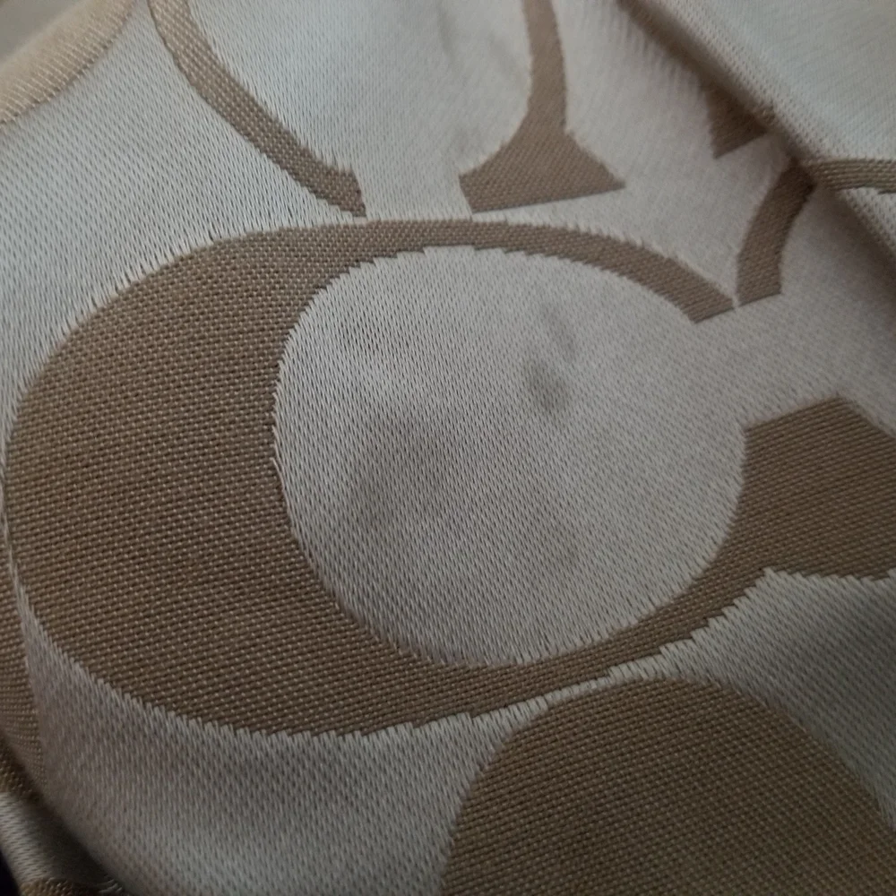 Coach Cream and Gold Signature Shoulder Bag with Slouchy Silhouette - Picture 9 of 11